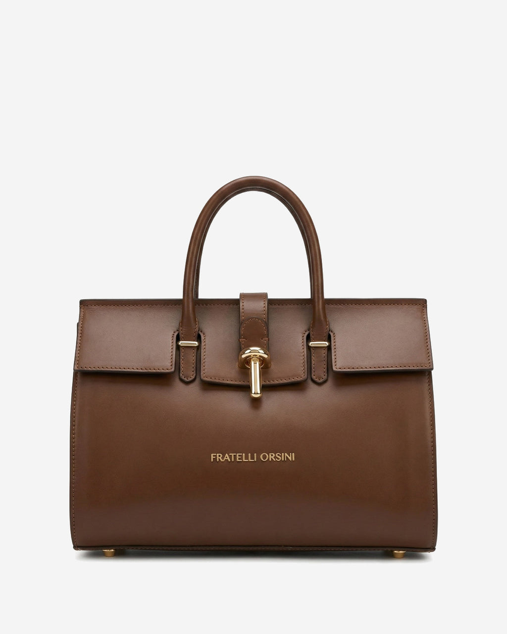 Oriana (brown) - Italian calf leather women's handbag (with shoulder strap)