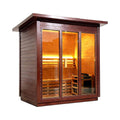 Custom 8-Person Luxury Canadian Red Cedar Outdoor Steam Sauna With Double-Back Bench, Heater And Stones [Made-To-Order] (SAK13492)